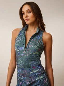 Whimsical World Sleeveless Vesta Mock Neck Top 8 Whimsical World Sleeveless Vesta Mock Neck Top -Greyson Sales Store LSP24K12G 723 1877 FRONT