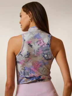 Savannah Nights Sleeveless Vesta Mock Neck Top -Greyson Sales Store LSP24K12M 727 2496 BACK