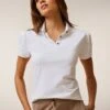 Pique Puff Sleeve Polo -Greyson Sales Store LSP24K41 100 2077 FRONT
