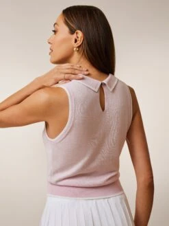 Sleeveless Bardot Sweater -Greyson Sales Store LSP24S70 649 0698 BACK