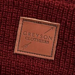 Greyson Leather Patch Beanie -Greyson Sales Store LeatherPatchBeanie Meadowsweet DETAIL