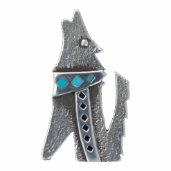 Silver Howling Wolf Pin