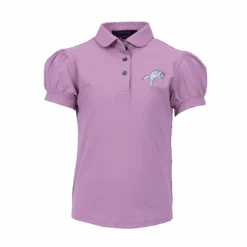 Girl's Pouncing Wolf Scarlett Polo