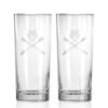 Wolf And Arrows High Ball Glass Set -Greyson Sales Store grayson wolf arrows 15oz cooler highball 2