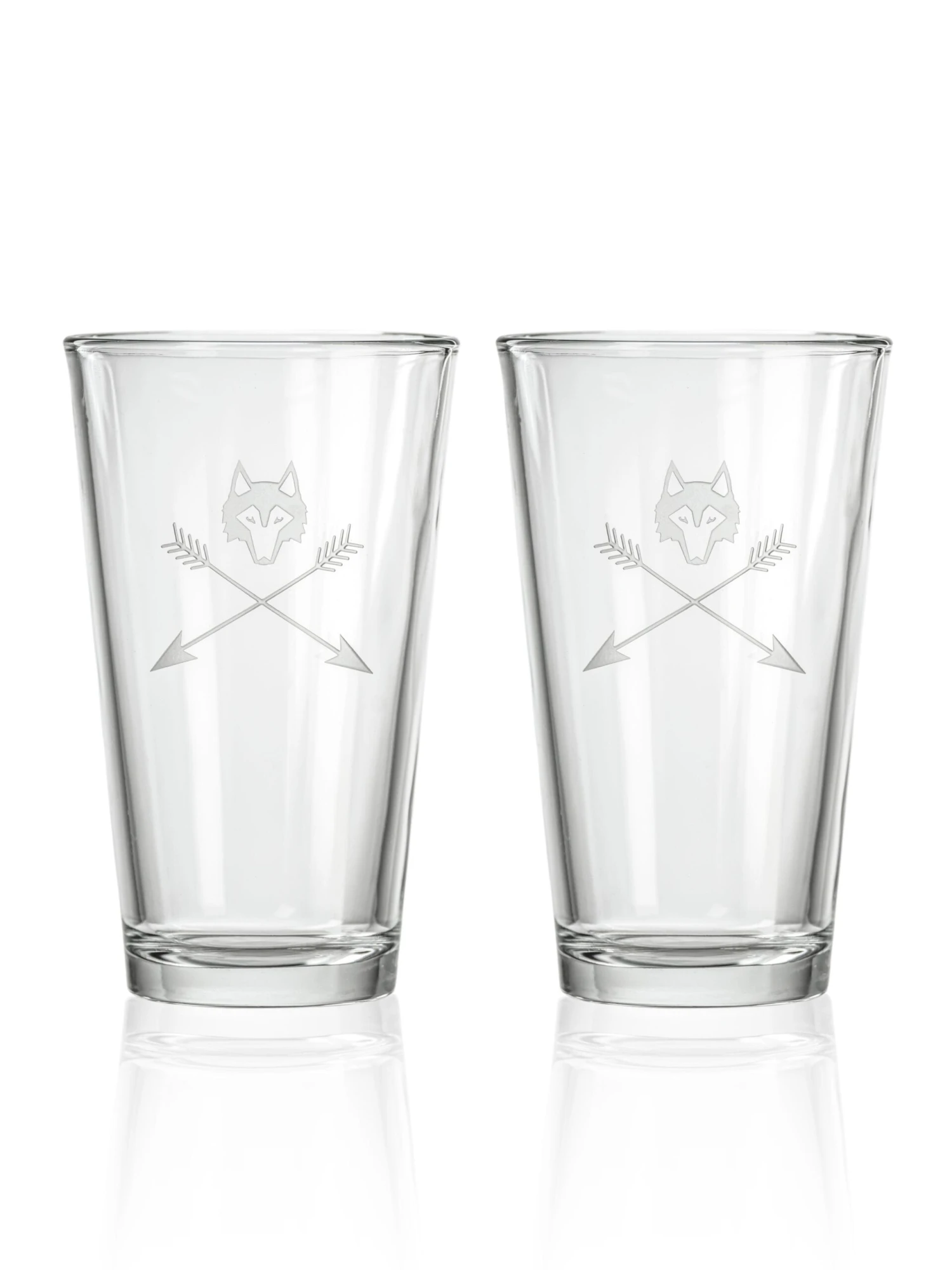 Wolf And Arrows Pint Glass Set 3 Wolf And Arrows Pint Glass Set